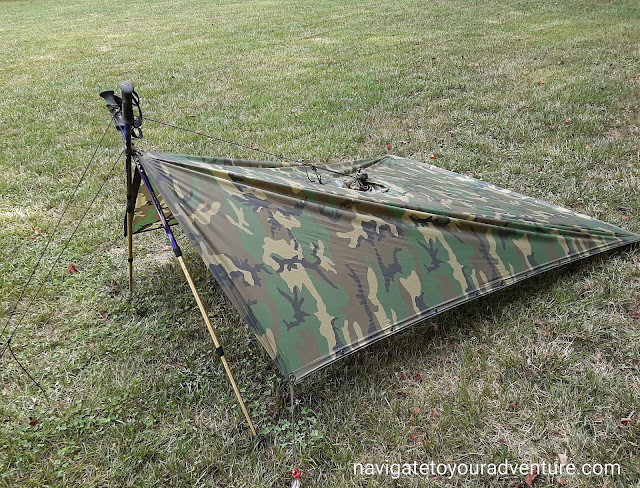 Military Poncho Shelter Configurations Using Trekking Poles