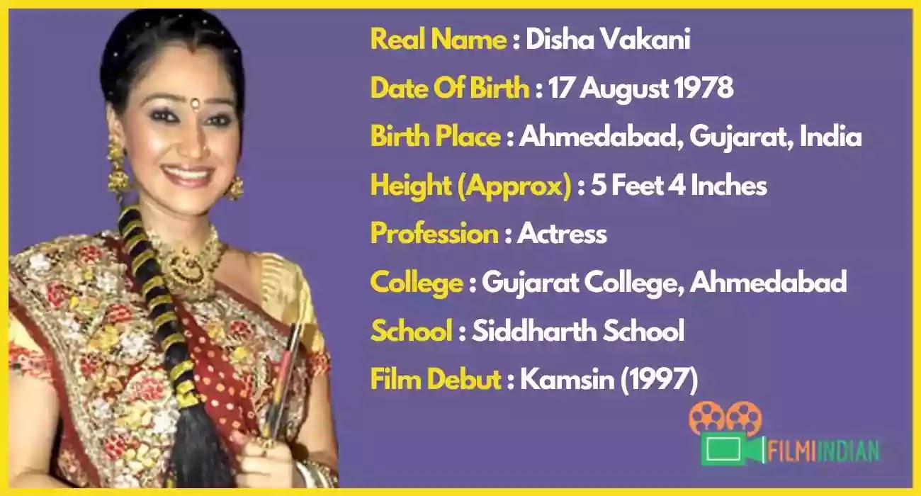 Disha Vakani : Best Biography (2020), Family, Life story, Husband, Profile, Height and Weight Disha Vakani : Best Biography (2020), Family, Life story, Husband, Profile, Height and Weight