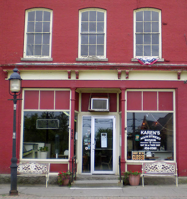 glancing back in time main street. calais, maine