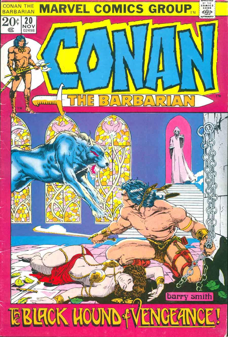 Conan the Barbarian v1 #20 marvel comic book cover art by Barry Windsor Smith