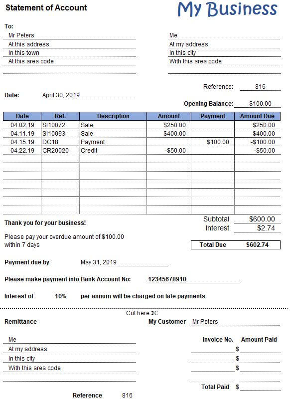  What Is Statement Of Account Accounting Taxes And Insurance