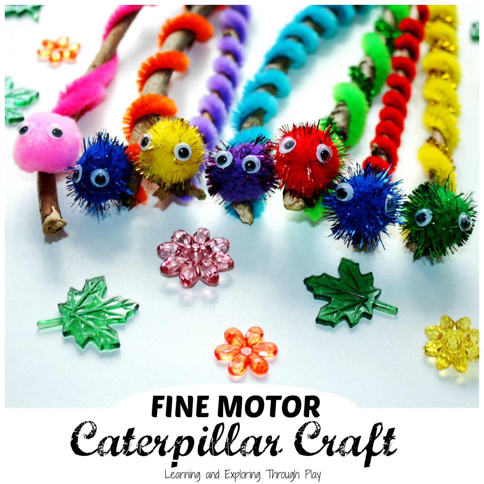 Learning and Exploring Through Play Fine Motor Caterpillar Craft