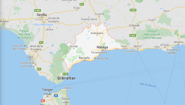 localización de Málaga en España
