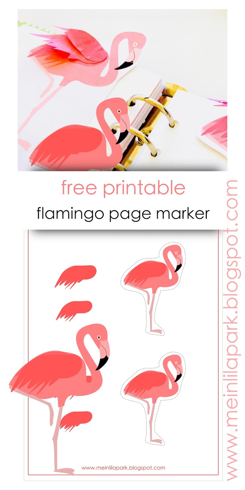Meinlilapark Free Printable Flamingo Page Marker Flamingo