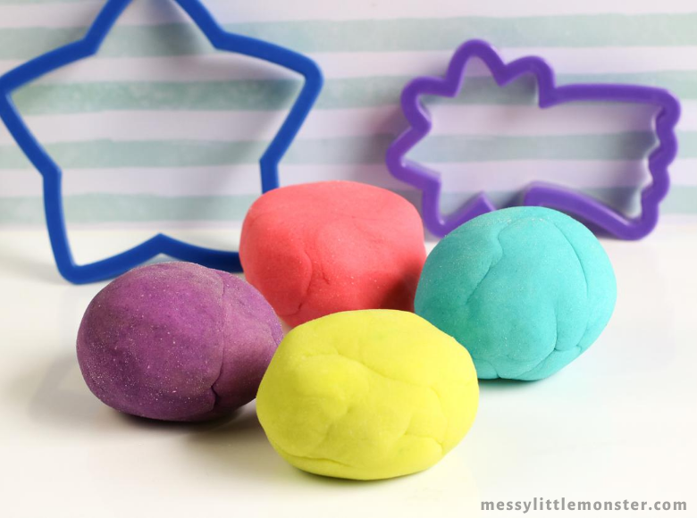Glow in the Dark No Cook Playdough Recipe - Messy Little Monster