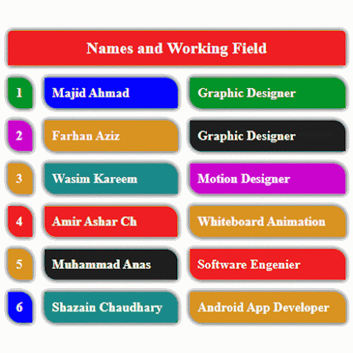 Elegant and Professional Table CSS Code