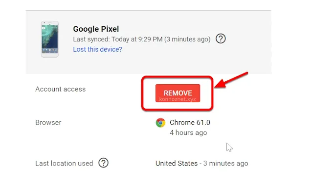 حذف حساب Google من android عن بعد باستحدام الكمبيوتر