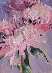 chrysanthemum linda hunt painting flowers paintings acrylic flower fine paint abstract lindahuntstudio daily painted floral autumn
