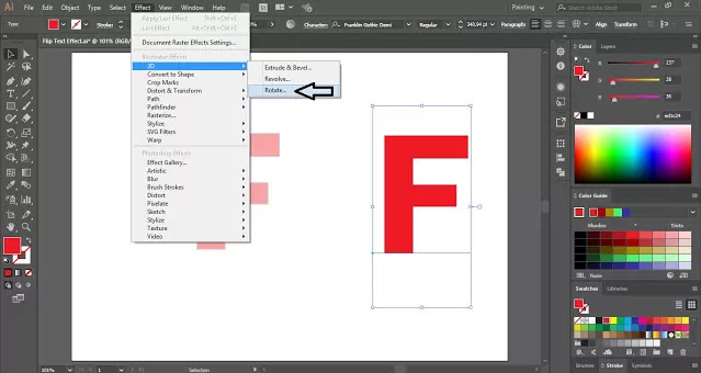 Flip Text Effect in Adobe Illustrator