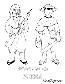 Batalla de Puebla para colorear | Vestuario para 5 de mayo