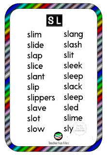 Teacher Fun Files: Word Family - Consonant Blend Chart