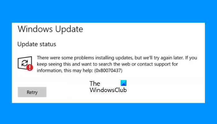 Solucionar el error de actualización de Windows 0x80070437
