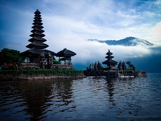 Natural Beauty Of Ulun Danu Temple In The Morning With Mountain Lake Bratan At Bedugul, Tabanan, Bali, Indonesia