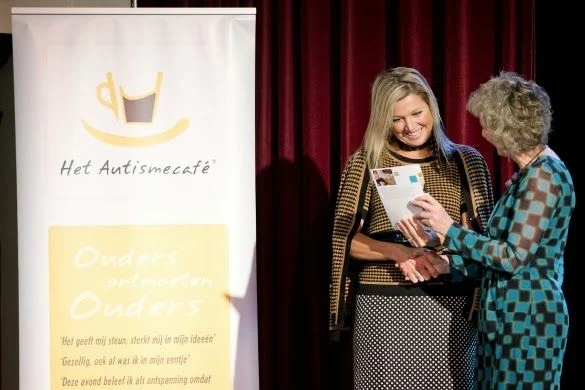 Queen Máxima attended a symposium, organized by the Ovaal foundation, on the occasion of the 10th anniversary of the Autism cafe in Leiden