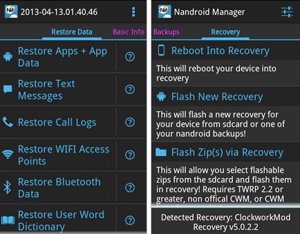 Nandroid Manager Root app