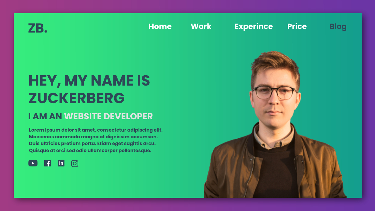 Portfolio Landing Page With Animation And Responsiveness | HTML, CSS,  jQuery And GSAP | RUSTCODE