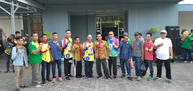 Sekda Muba Lepas Lima Atlet Difabel, NPC Muba kuti Kejurprov di Surakarta