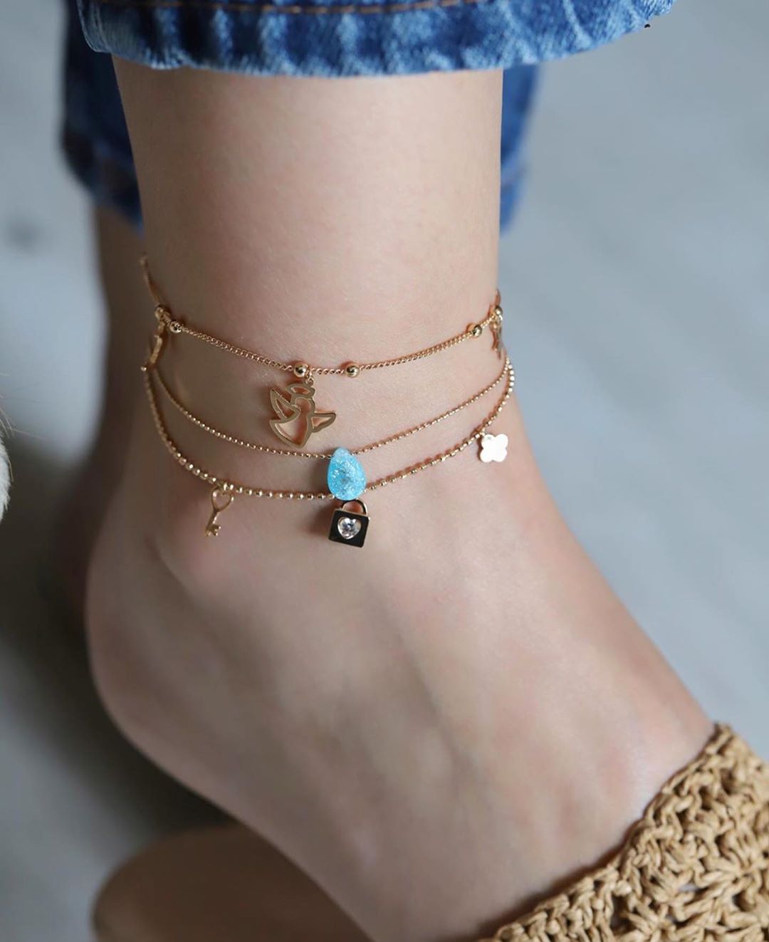 Multistrand fancy anklets