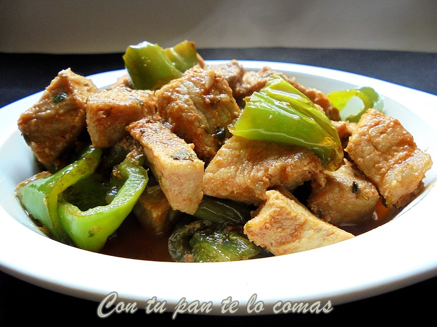 Raxo o lomo con pimientos