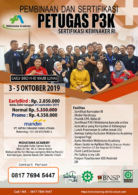Petugas P3K kemnaker tgl. 3-5 Oktober 2019 di Jakarta Petugas-P3K-tgl-3-5-Oktober-2019-di-Jakarta
