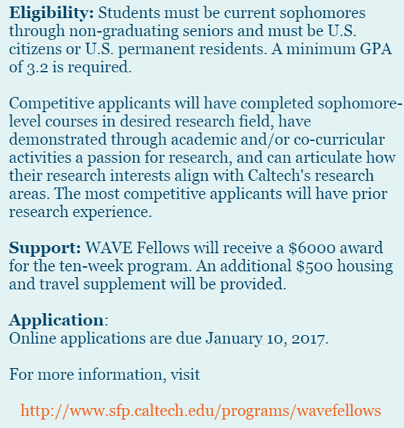 ST. OLAF CHEM MESS BLOG CalTech Summer Research Programs