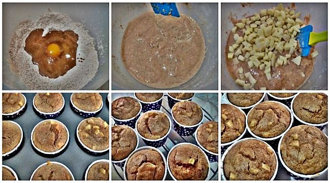 Preparación de los muffins integrales de manzana