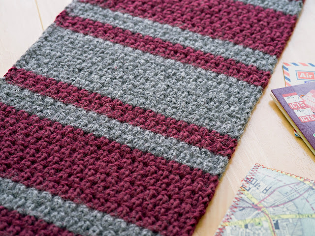 Petersfield Scarf Knitting Pattern by Moira Ravenscroft, Wyndlestraw Designs