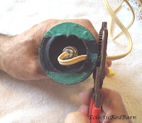 cutting lamp wires, using wire cutters
