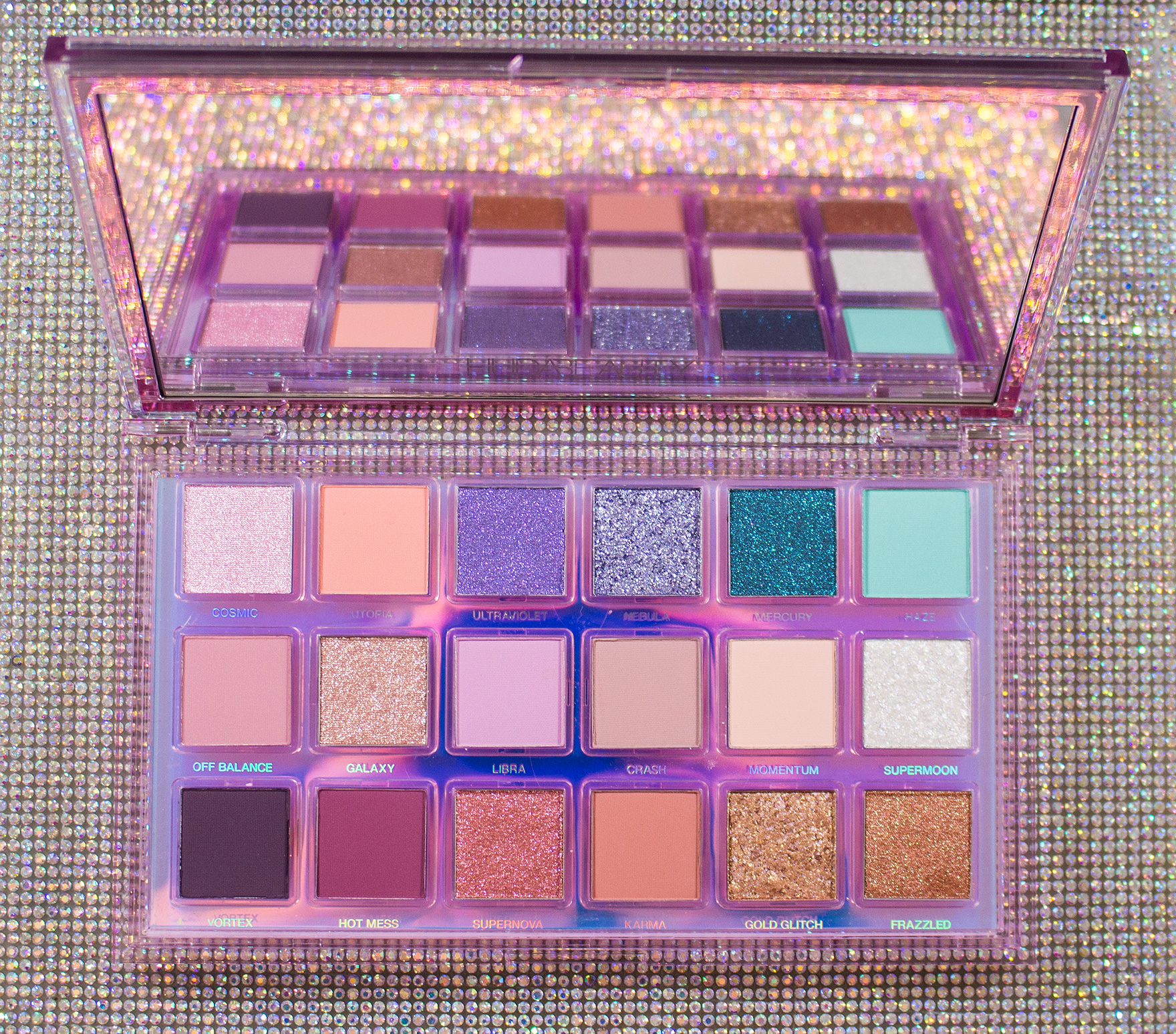 WARPAINT and Unicorns Huda Beauty Mercury Retrograde Eyeshadow Palette Swatches & Review