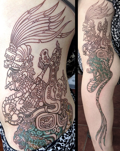 tattoo by Bernhard Raschl Spiral Spirit Tattoo 2016 Sarah kukulkanbalam v1 500
