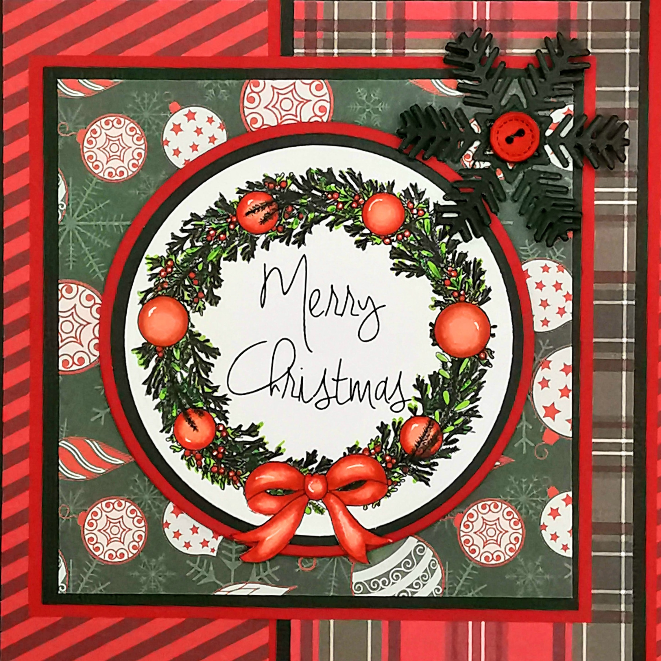 Christmas Wreath Card Featuring Prettygrafik Vintage Wreath Digital ...