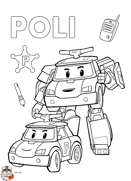 caluby robo car poli coloring pages - photo #7