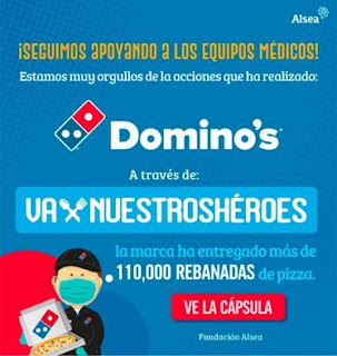 Domino’s Pizza duplica la meta de rebanadas de pizza entregadas a personal de salud en México