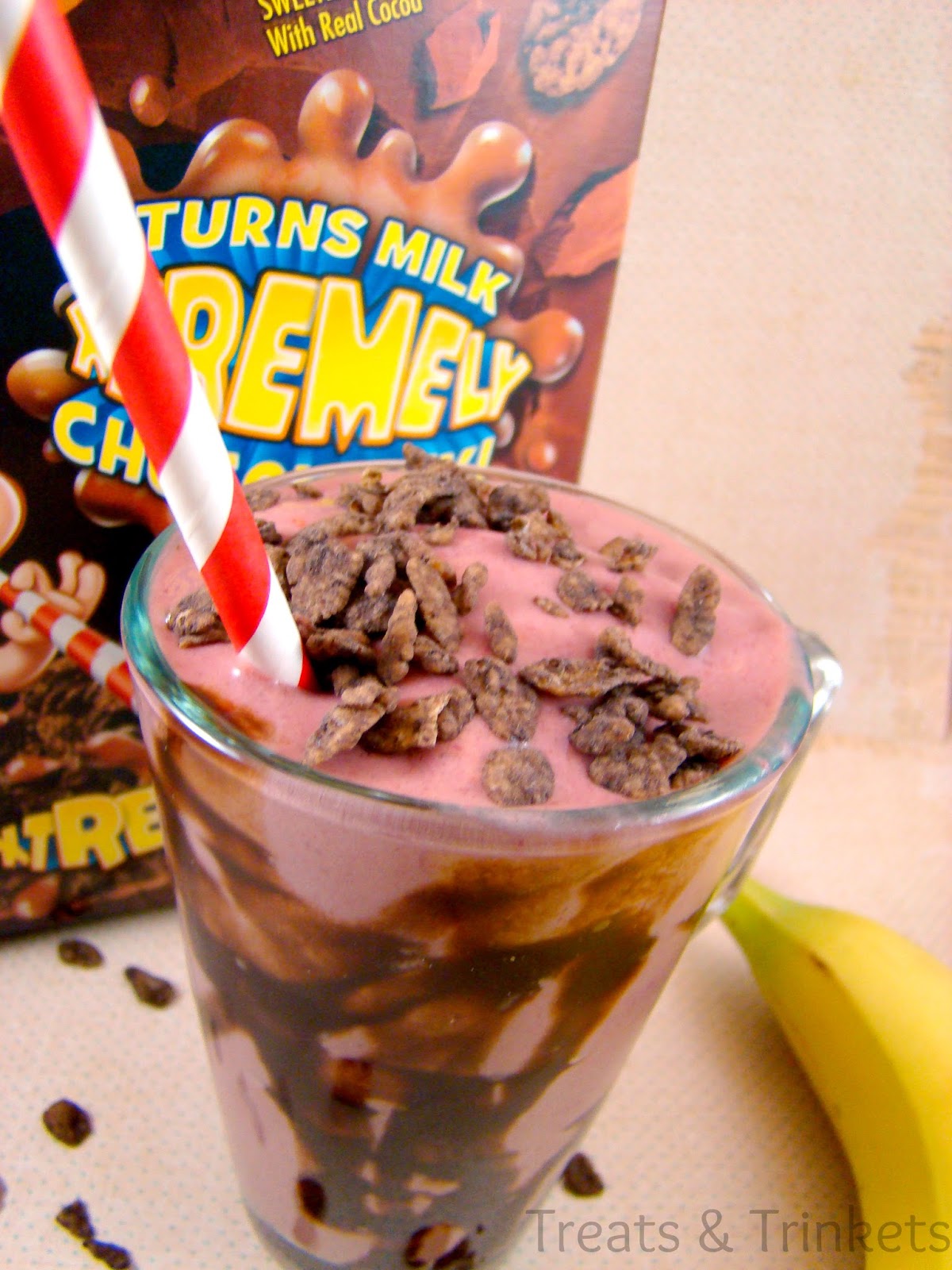 Treats & Trinkets Xtreme Cocoa Pebbles Banana Berry Smoothies