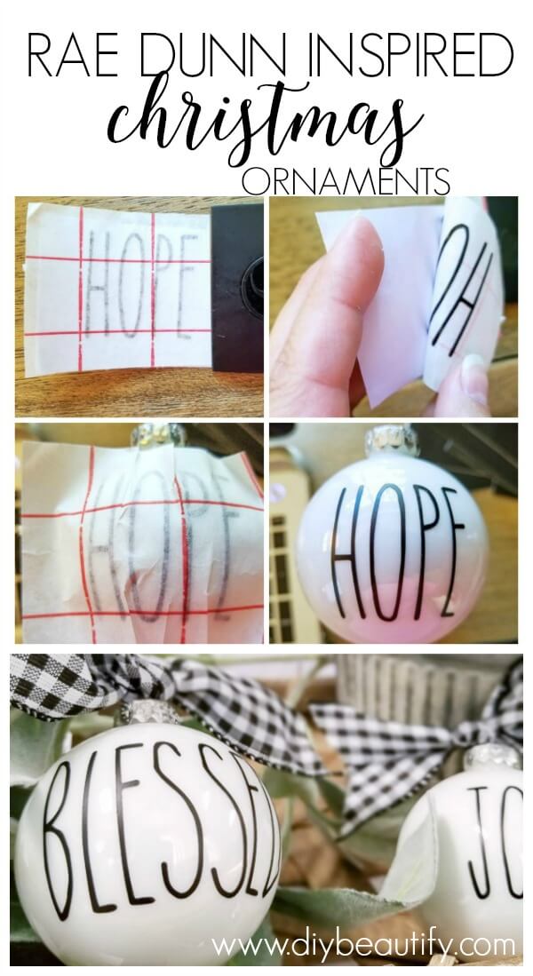 Rae Dunn Inspired Christmas Ornaments DIY Beautify Creating Beauty