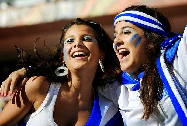 Cheerful Greece Fans