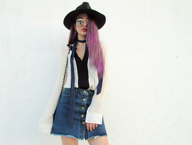 denim skirt outfit pinterest