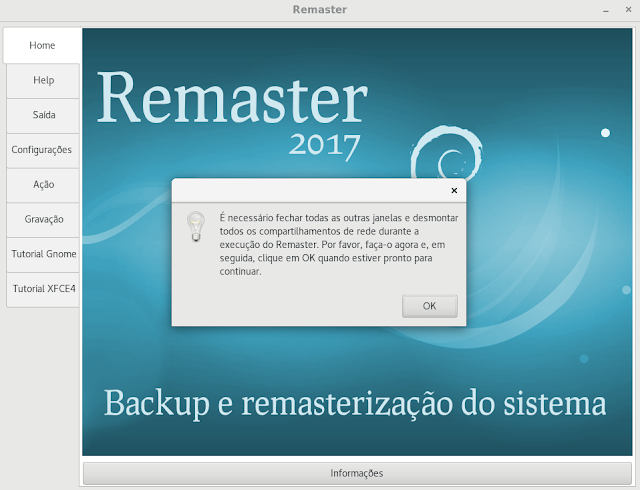 Ferramentas Linux 1 - Backup com Remaster GTK - Dicas Linux e Windows