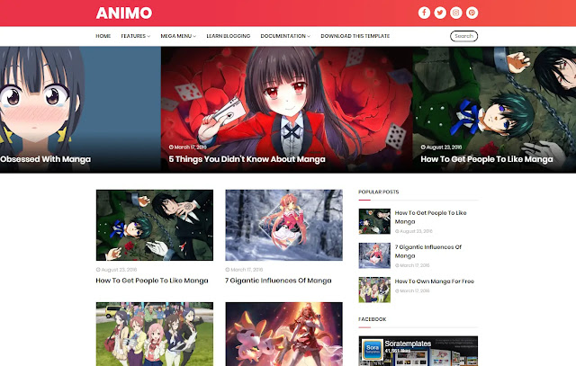 Animo Responsive Download Blog Anime Cartoon Blogger Template Theme