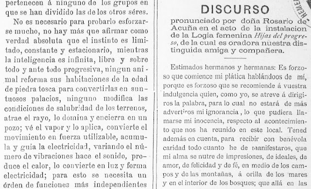 Fragmento del discurso publicado en La Humanidad, Alicante, 20/11/1888