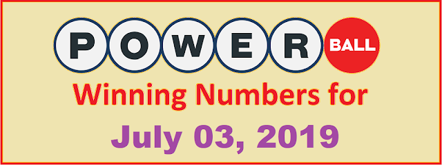 PowerBall Winning Numbers for Wednesday, July 03, 2019