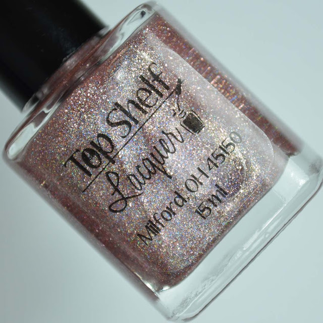 rose gold holographic quick dry top coat