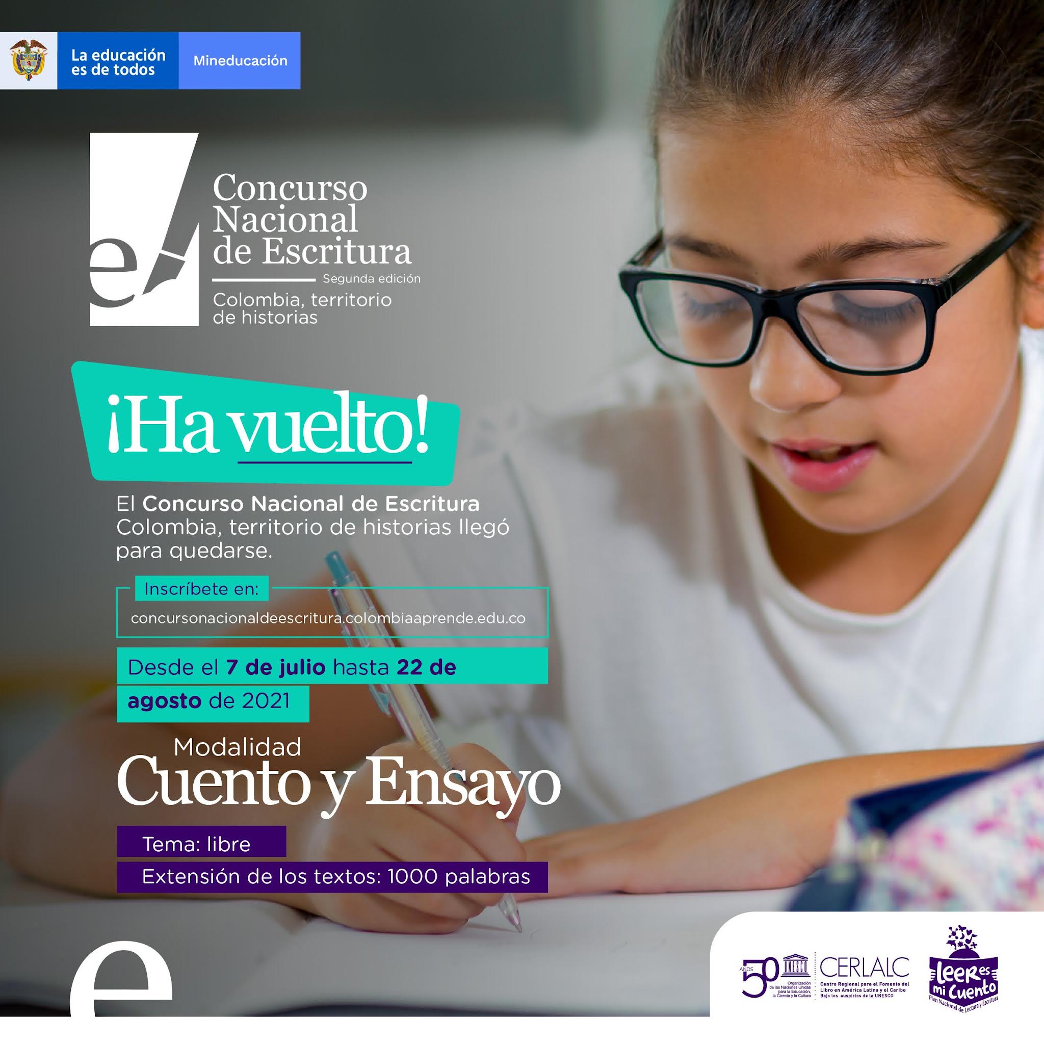 CONCURSO NACIONAL DE ESCRITURA COLOMBIA, TERRITORIO DE HISTORIAS