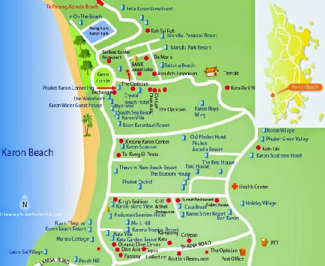 Karon Map   Karon Beach Hotels