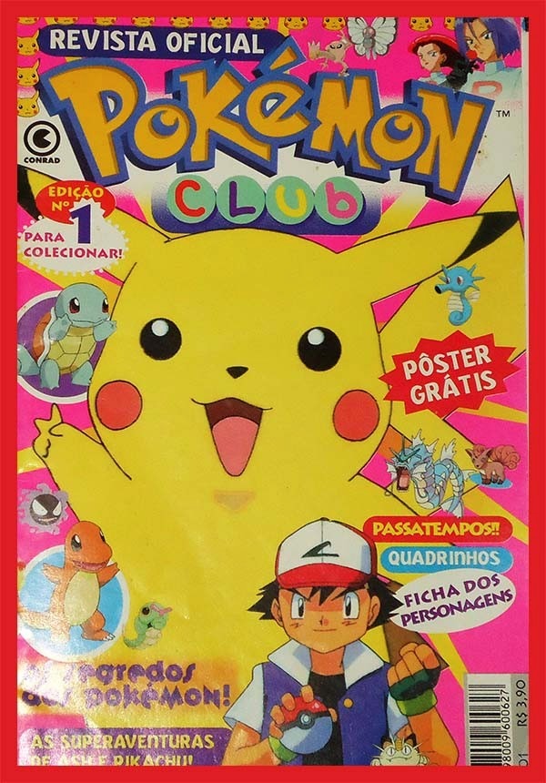 Pack de revistas seladas Mega Power com brinde + capa pokémon