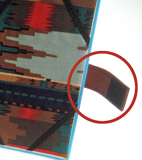 Velcro on polyester strip on eReader book case