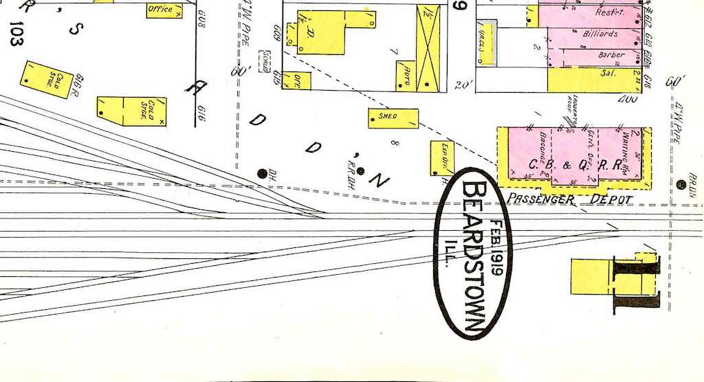 Towns and Nature Beardstown, IL CB&Q's Depot and Roundhouse