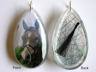 Horse hair and photo pendant