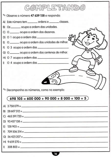 atividades de matematica para o 4 ano