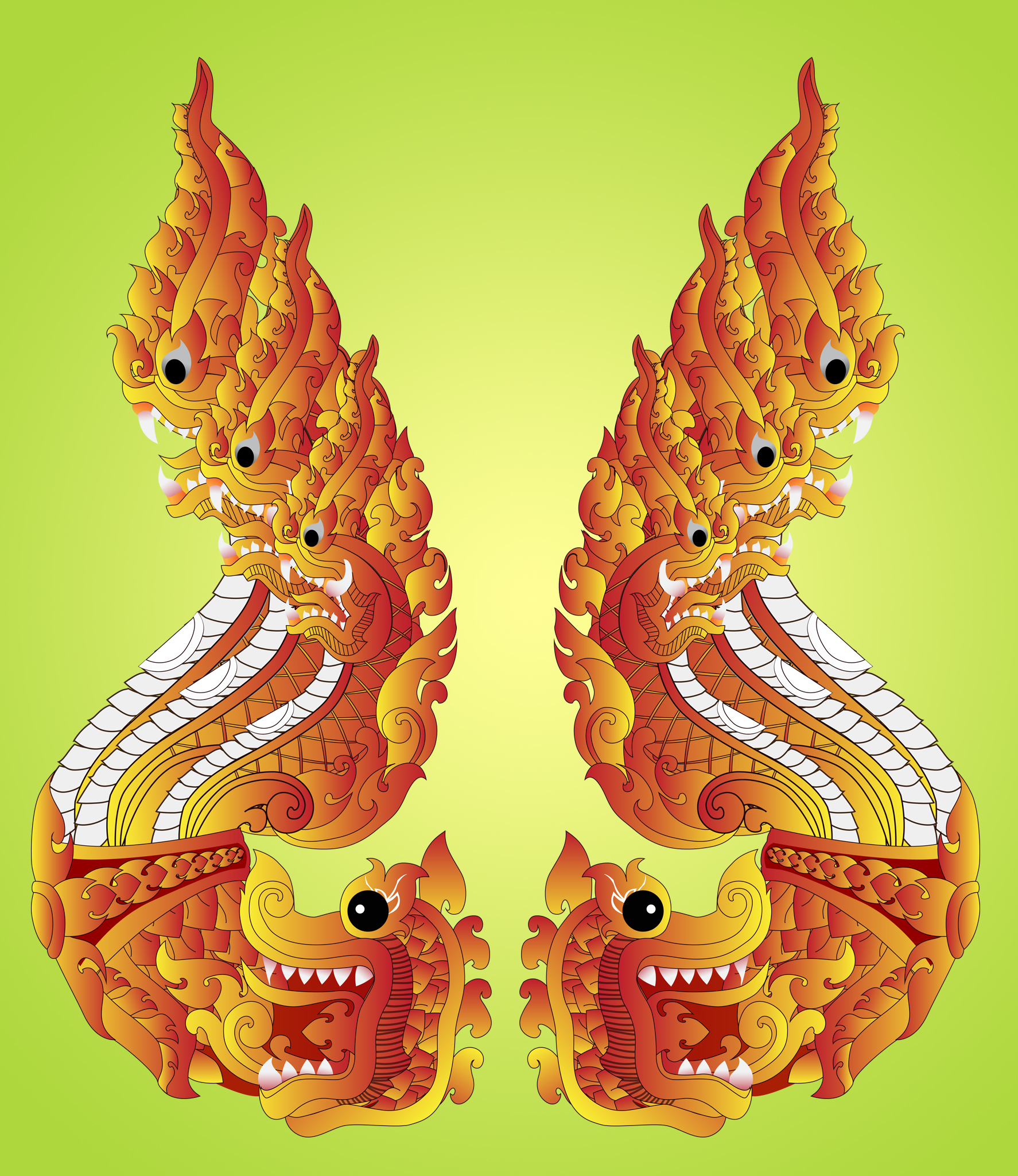 Head Dragon khmer Vector Premium